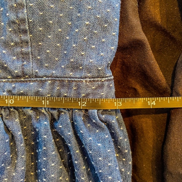 Free People SZ S Polka Dot Denim Baby Doll Dress! - Picture 7 of 9